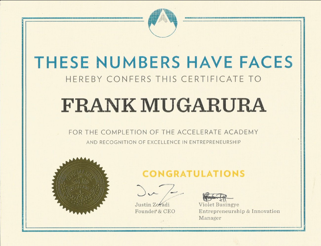 Accelerate Academy certificate