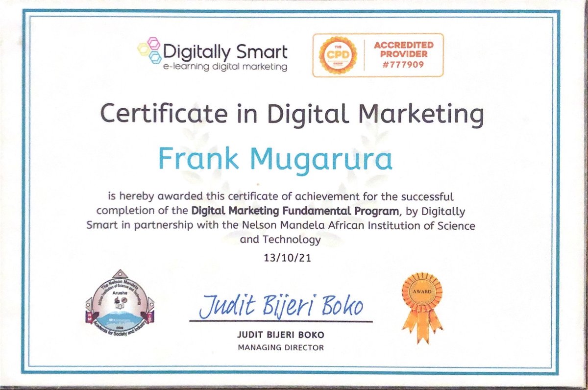 Digital marketing certificate