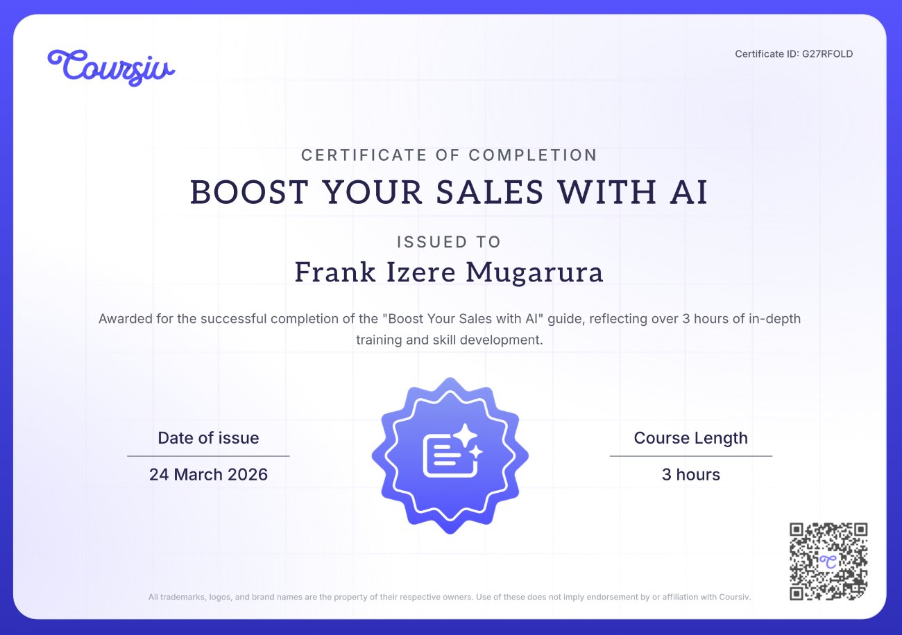 Boost Your Sales with AI certificate