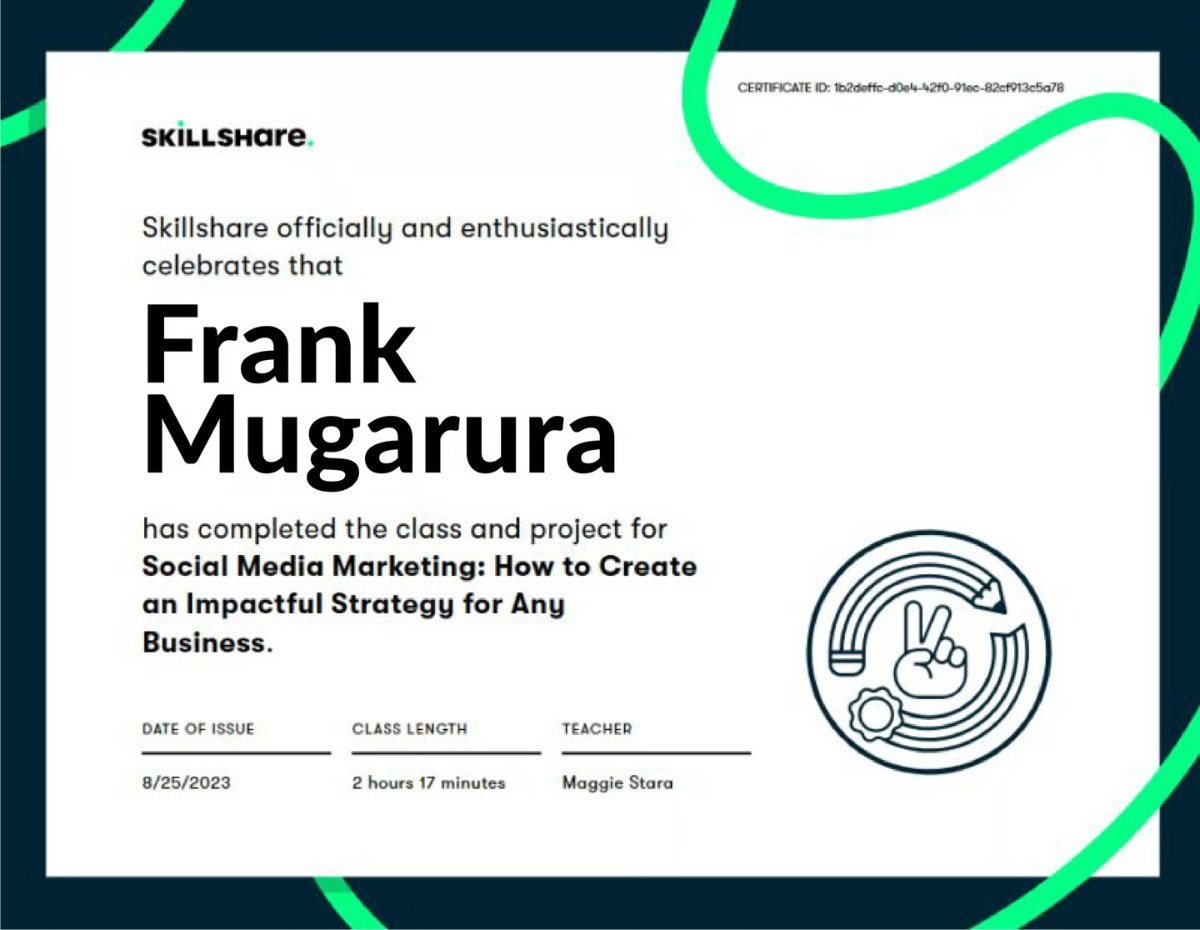 Skillshare certificate