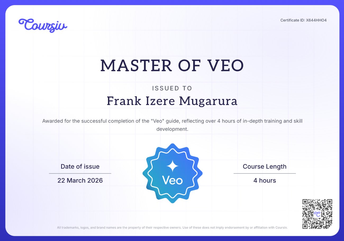 Master of Veo certificate